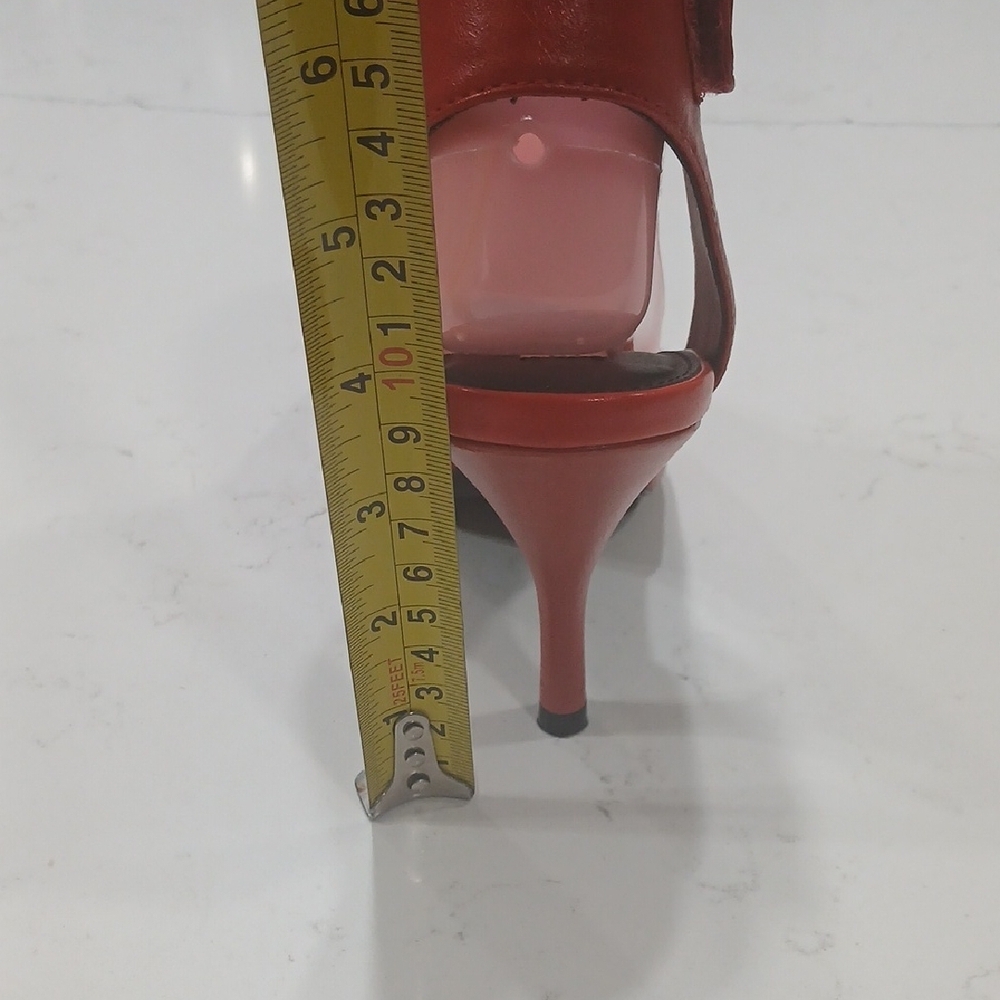 Steve Madden Red Ankle Strap Heels Sz8M Leather Upper Gentle Used - Picture 4 of 12